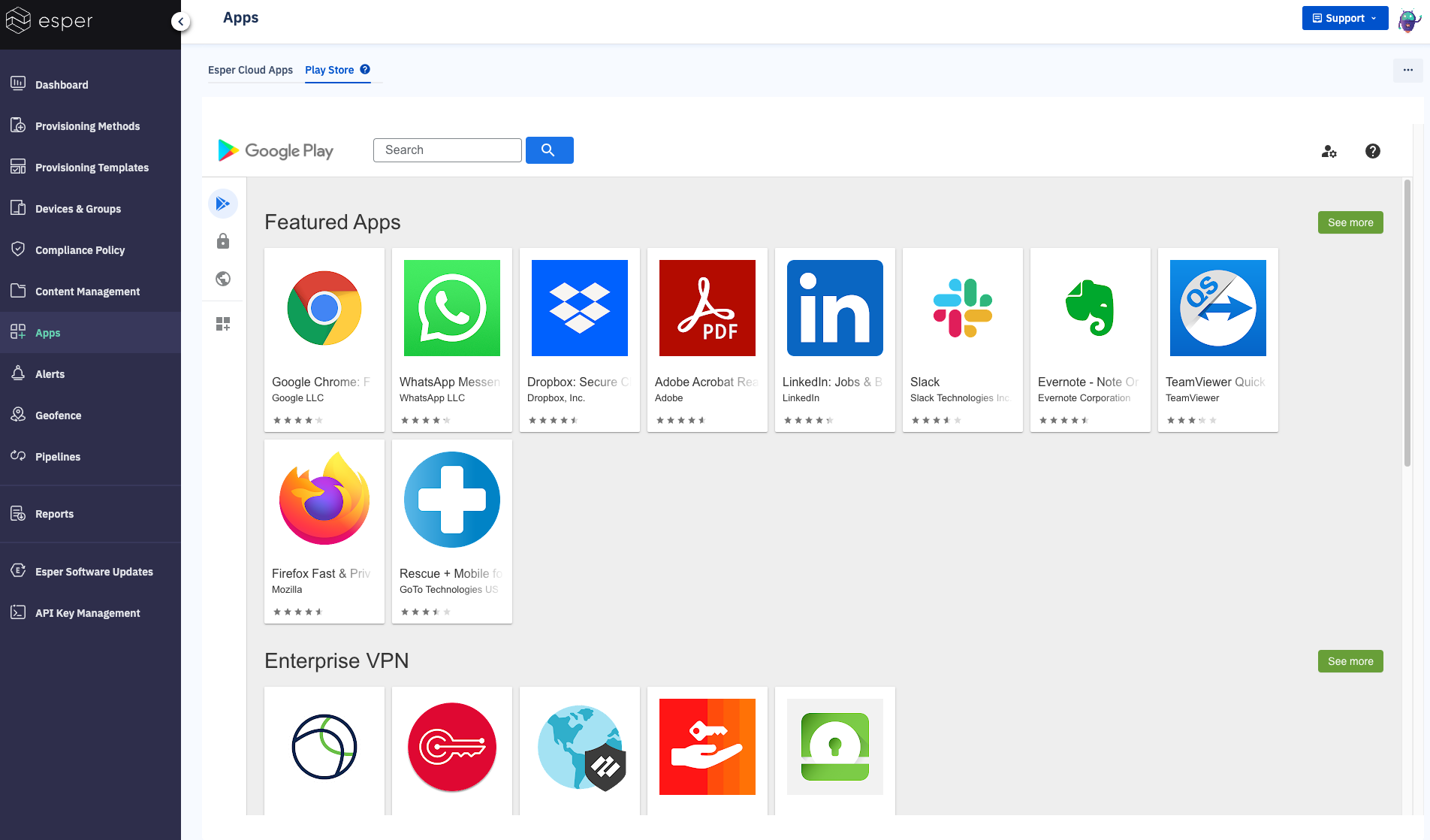 Managing Google Play Store Apps – Esper Help