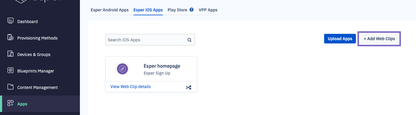 esper ios apps web clips.png