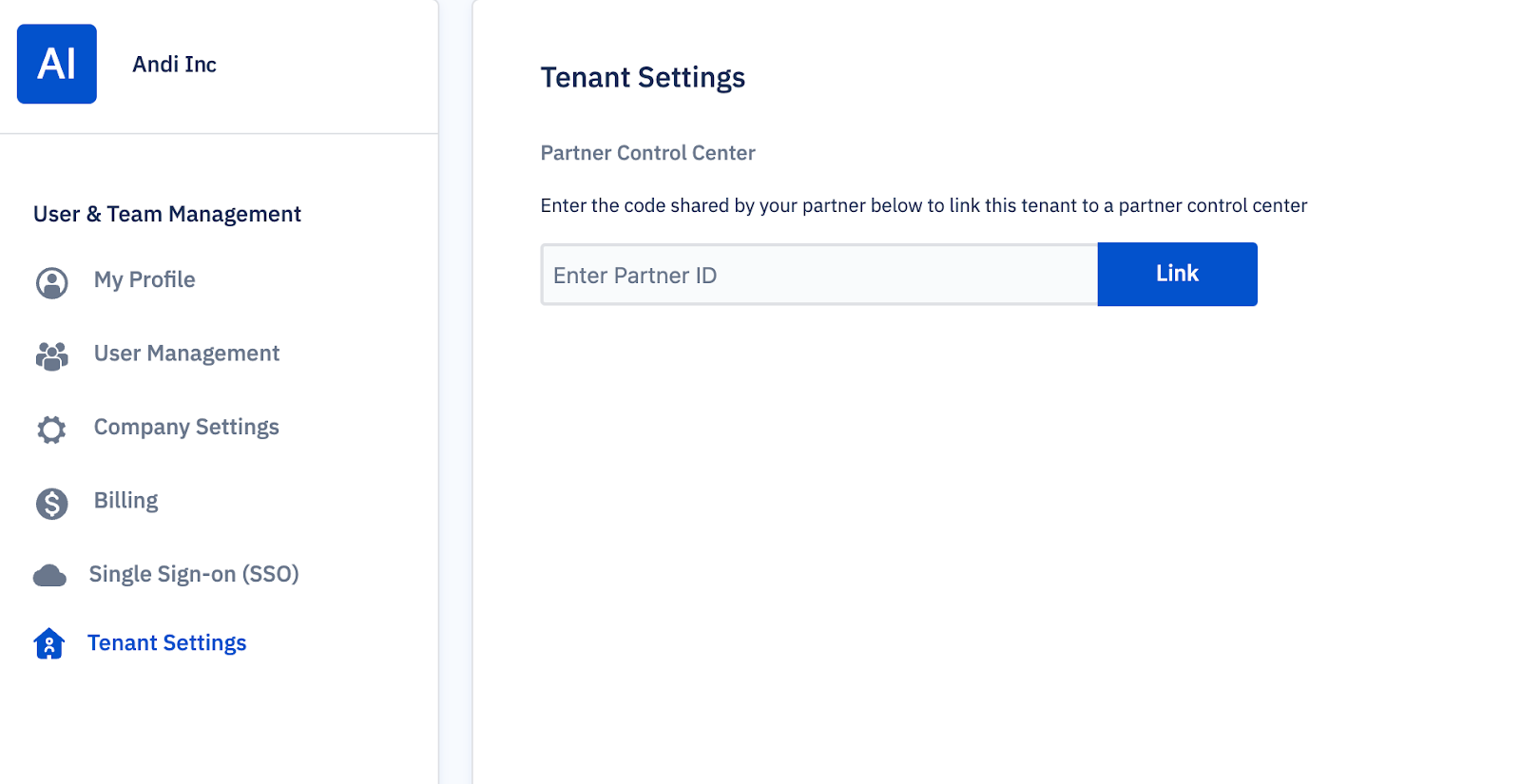 in esper, in tenant settings, there is an option to enter a parnter ID