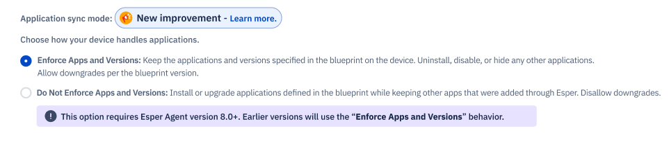 enforce and do not enforce mode in a blueprint