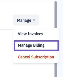 manage billing selected from the manage menu.png