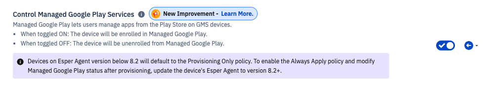 Screenshot of Google Play Admin Settings with the 'Organization Information' section expanded and a vertical ellipsis menu open, showing the 'Delete Organization' option for unsubscribing.