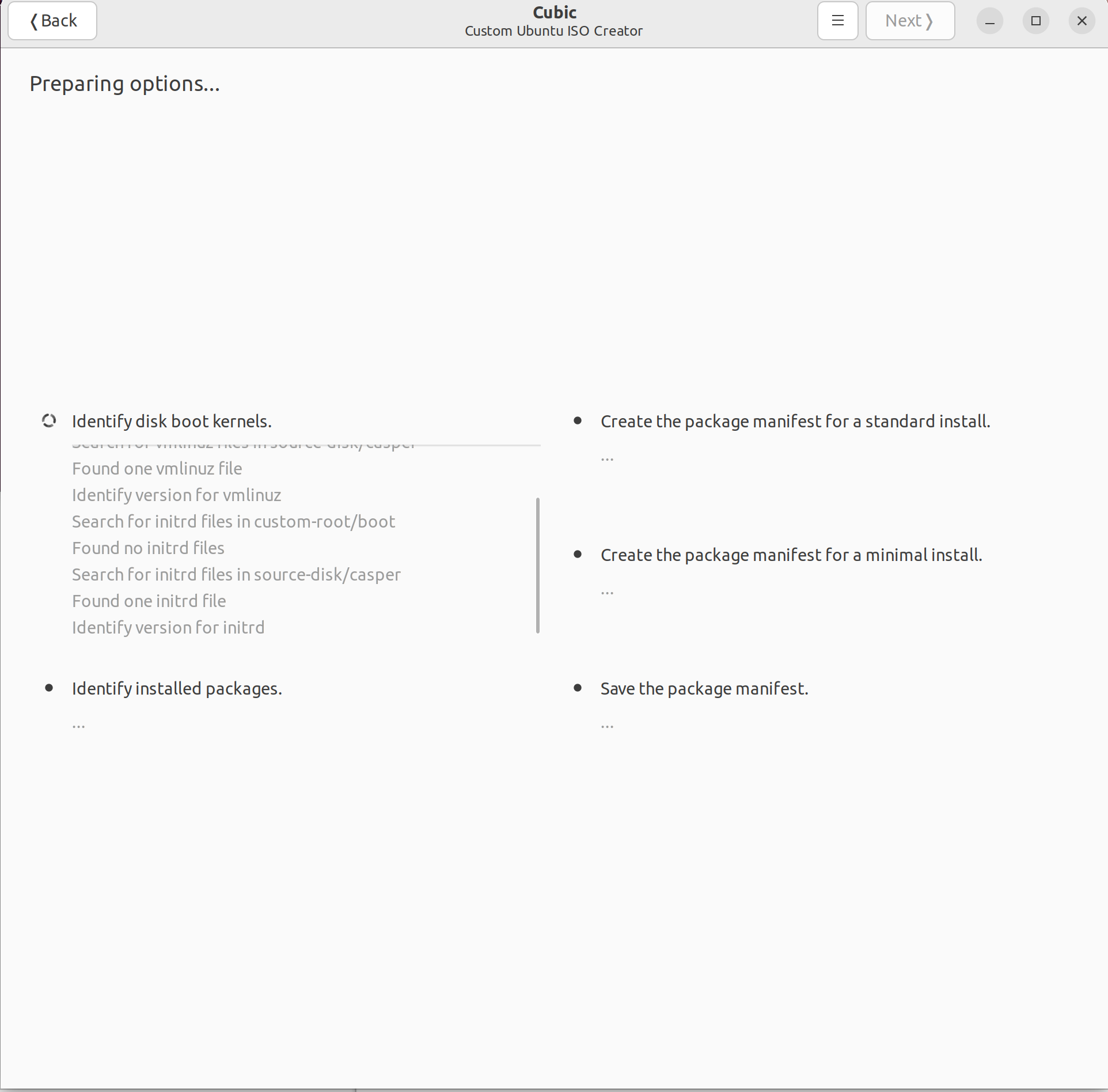 Screenshot of Cubic preparing customized Ubuntu image after installation of package..png
