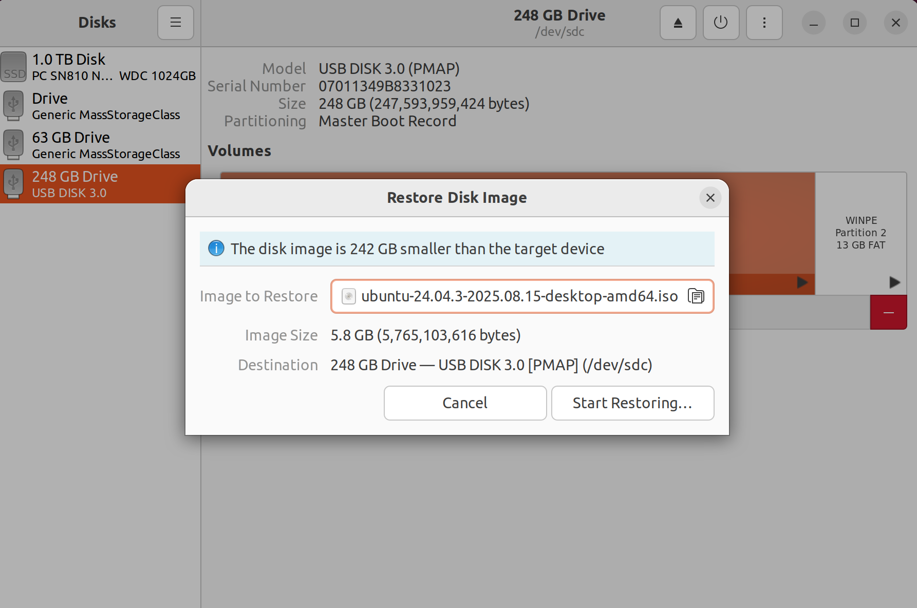 Screenshot of restoration process with Start Restoring button highlighted.png