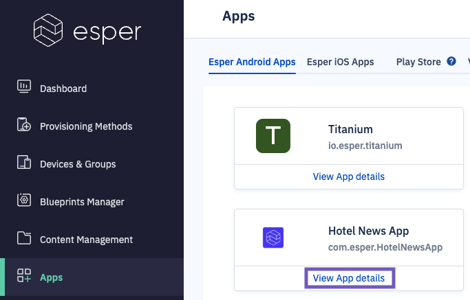 view app details highlighted in Esper Android apps .png