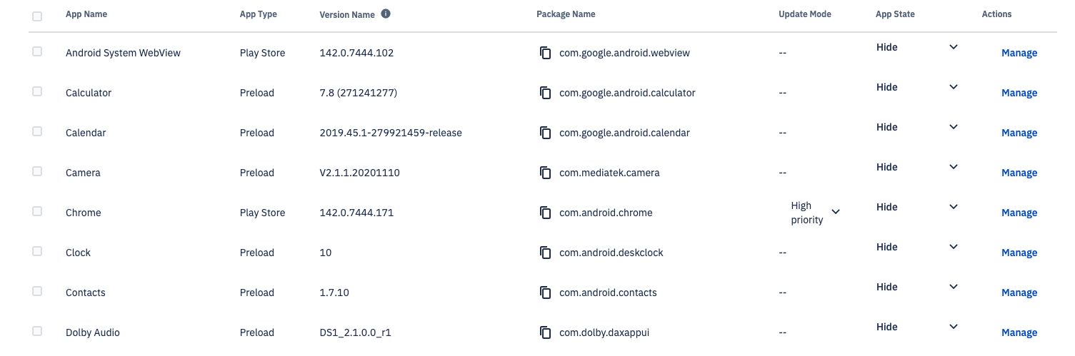 apps listed on an indivudual device such as Android system webview, calculator, and calendar.png