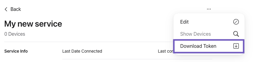 download token selected from the elispsi menu of the service in Apple Business.png