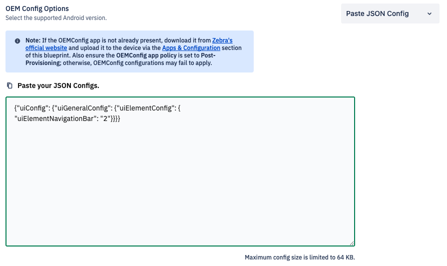 json pasted to an input menu showing uielementnavigationbar set to 2.png
