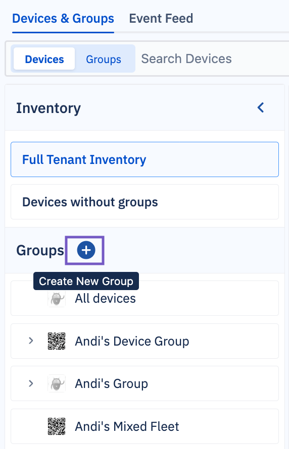 plus sign highlighted next to group. tooltip reads create new group.png